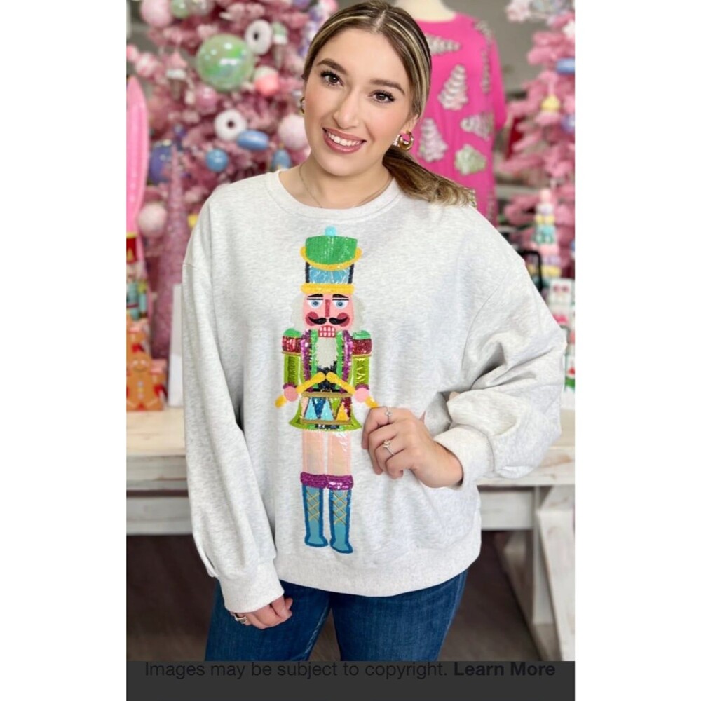 queen of sparkles nutcracker sweatshirt QOS sweatshirt NUTCRACKER sequins NEW sm